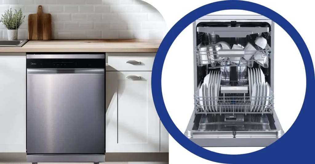 lava-louças Midea 14 serviços inox embutida com interior carregado